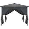 Image de vidaXL Pavillon de jardin avec rideau aluminium 3×3 m noir
