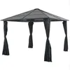 Image de Vidaxl - Tonnelle Avec Rideau Aluminium 3x3 M Noir