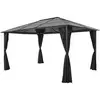 Image de Vidaxl - Tonnelle Avec Rideau Aluminium 4x3x2,6 M Noir