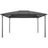 Image de vidaXL Pavillon de jardin avec toit aluminium 4×3×2,6 m noir