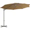 Image de vidaXL Parapluie avec mât en acier 300 cm Taupe