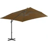 Image de vidaXL Parapluie avec mât en aluminium 300x300 cm Taupe