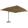 Image de vidaXL Parapluie avec mât en aluminium Taupe 400 x 300 cm
