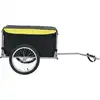 Image de vidaXL Remorque vélo noir et jaune 65 kg