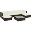 Image de Vidaxl - Salon De Jardin 7 Pcs Avec Coussins Résine Tressée Marron