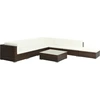 Image de vidaXL Ensemble salon de jardin 8 pièces avec coussins Poly rotin brun
