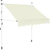 Image de Auvent Manuel Rétractable 200 Cm Crème