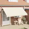 Image de vidaXL Store rétractable manuel 400 cm blanc crème