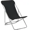 Image de vidaXL Chaises de plage pliantes 2 pcs. acier et tissu Oxford noir