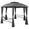 Image de vidaXL Pavillon de jardin avec rideaux Hexagonal 360x265 cm