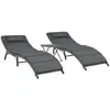 Image de vidaXL Ensemble de salon de jardin 3 pièces pliable Poly rotin gris