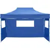 Image de vidaXL Tente pliante avec 3 parties latérales 3x4,5 m Bleu