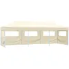 Image de Vidaxl - Tente De Réception Pliable Avec 5 Parois 3x9 M Blanc Cassé