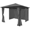 Image de vidaXL Pavillon avec rideaux Anthracite Aluminium 300 x 300 cm