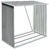 Image de Vidaxl   Abri À Bûches Acier Galvanisé 163x83x154 Cm   Capacité 2 M³   Caillebotis Surélevés Pour Bois Sec   Montage Facile