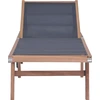 Image de vidaXL Chaise longue pliante avec roulettes Teck massif et Textilène