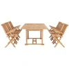 Image de vidaXL Ensemble de jardin 7 pièces 150-200 x 100 x 75 cm teck massif
