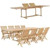 Image de Ensemble À Manger De Jardin 9 Pcs 180-280x100x75 Cm Teck Massif Vidaxl