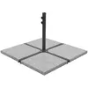 Image de Vidaxl   Plaque De Poids Carrée Pour Parasol En Granit 25 Kg   Base Stable 47x47x4,5 Cm   Couleur Gris   Pour Journées Venteuses