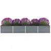 Image de Vidaxl - Lit Surélevé De Jardin Acier Galvanisé 320x80x45 Cm Gris