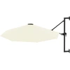 Image de vidaXL Parasol mural avec mât métallique 300 cm blanc sable