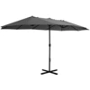 Image de vidaXL Parasol avec mât en aluminium 460 x 270 cm Anthracite
