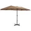 Image de vidaXL Parasol avec mât en aluminium 460x270 cm Taupe