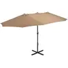 Image de Vidaxl - Parasol D'Extérieur Et Poteau En Aluminium 460 X 270 Cm Taupe