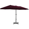 Image de vidaXL Parasol avec mât en aluminium 460x270 cm rouge bordeaux