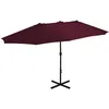 Image de Parasol D'Extérieur Avec Mât En Aluminium Rouge Bordeaux Vidaxl