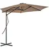 Image de vidaXL Parasol avec mât en acier 300 cm Taupe