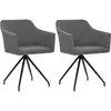 Image de vidaXL Chaise de salle à manger pivotante 2 pcs. Tissu gris clair