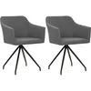 Image de Chaises Pivotantes À Manger Lot De 2 Gris Clair Tissu Vidaxl