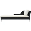 Image de vidaXL Chaise longue avec support Poly rotin noir