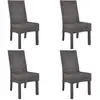 Image de Vidaxl - Chaises À Manger Lot De 4 Marron Rotin Kubu Et Bois De Manguier