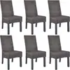 Image de Vidaxl - Chaises À Manger Lot De 6 Marron Rotin Kubu Et Bois De Manguier