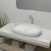 Image de Lavabo De Salle De Bain Avec Mitigeur Céramique Ovale Blanc