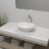 Image de Lavabo De Salle De Bain Avec Mitigeur Céramique Ovale Blanc
