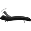 Image de vidaXL Chaise longue avec coussins Poly-Rattan Noir