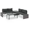 Image de Salon De Jardin 3 Pcs Avec Coussins Résine Tressée Gris Vidaxl