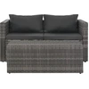 Image de ensemble de salon de jardin 6 pièces avec coussins Poly Rattan Gris