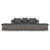 Image de vidaXL Ensemble de salon de jardin 4 pièces avec coussins Gris Poly rotin