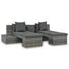 Image de Vidaxl - Salon De Jardin 4 Pcs Avec Coussins Résine Tressée Gris