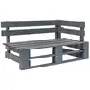 Image de Banc D'Angle Palette De Jardin Bois Gris Vidaxl
