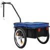 Image de vidaXL Remorque à vélo et chariot à main 155x60x83 cm Acier bleu