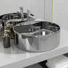 Image de Vidaxl - Lavabo Avec Trop-plein 46,5 X 15,5 Cm Céramique Argenté