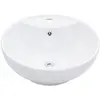 Image de vidaXL Lavabo avec trop-plein 46,5 x 18 cm Céramique blanche