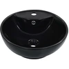 Image de vidaXL Lavabo avec trop-plein 46,5 x 18 cm Céramique noire