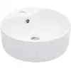 Image de Vidaxl   Vasque À Poser Céramique Blanche 36x13 Cm   Trop-plein Intégré   Installation Au-dessus Du Comptoir   Facile À Nettoyer
