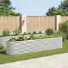 Image de vidaXL Lit surélevé de jardin 400 x 80 x 81 cm Acier galvanisé argenté